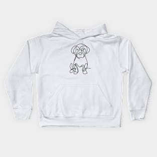 Puppy Line Art Kids Hoodie